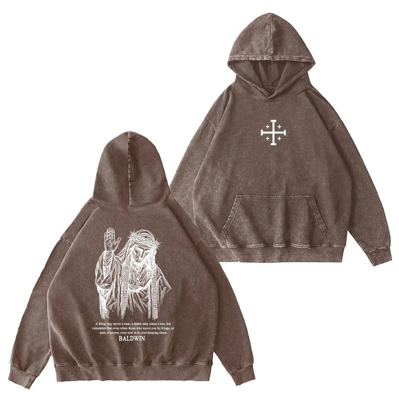 Baldwin IV never gave in to illness King of Jerusalem Unisex Washed Zip Up Hoodie