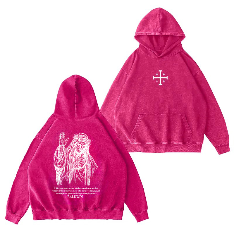 Baldwin IV never gave in to illness King of Jerusalem Unisex Washed Zip Up Hoodie