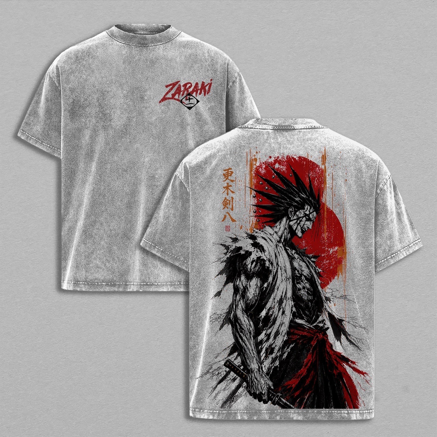Kenpachi Bleach Anime Unisex Washed T-Shirt