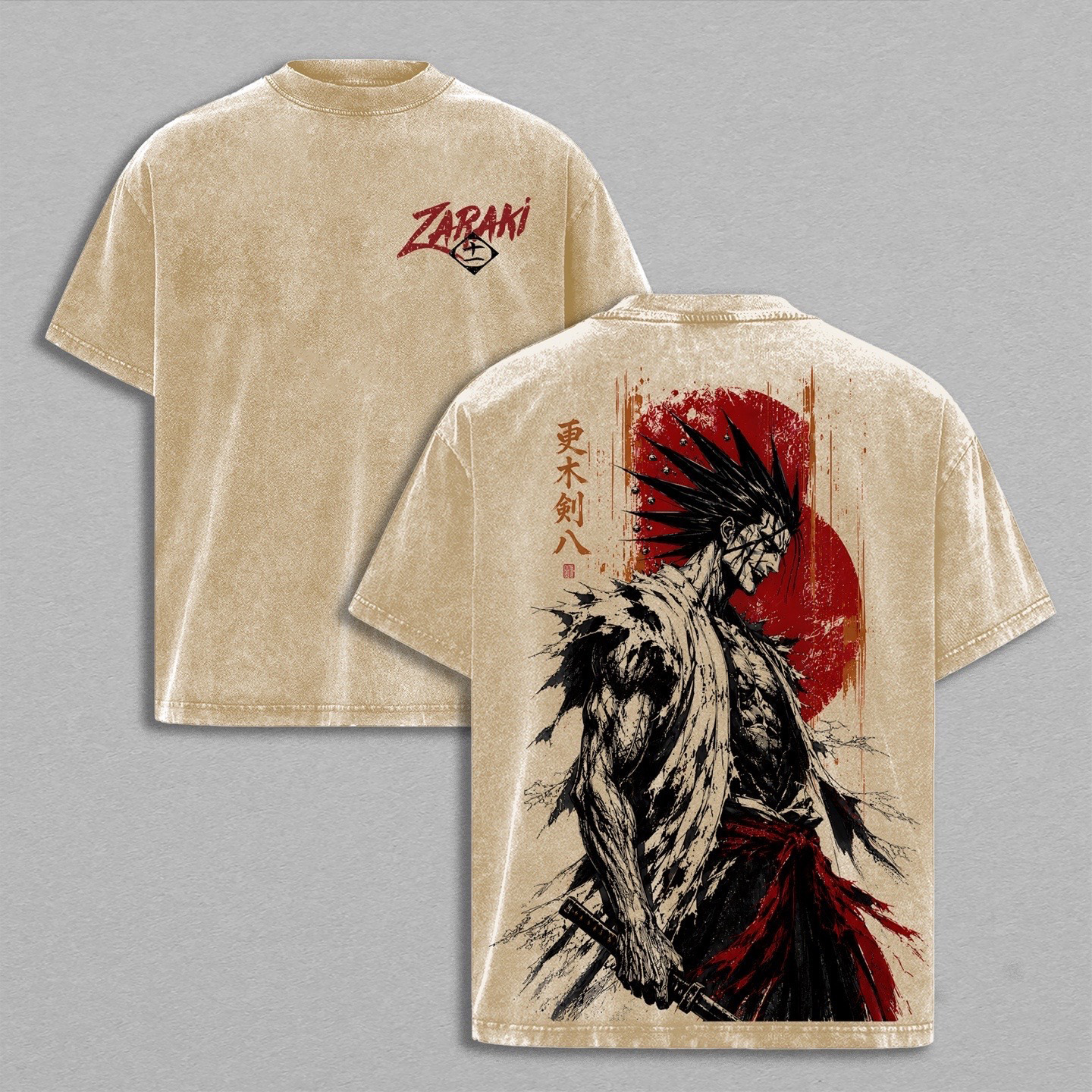 Kenpachi Bleach Anime Unisex Washed T-Shirt
