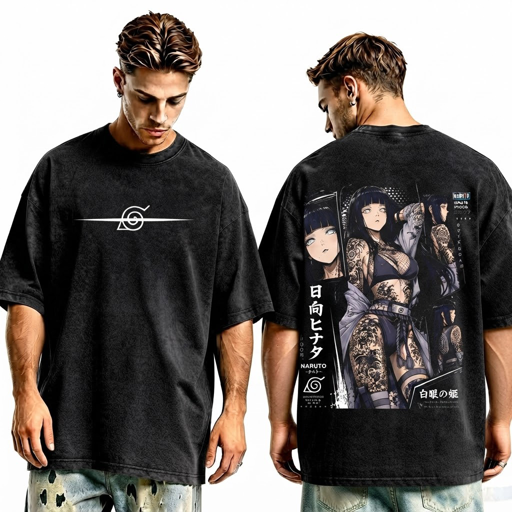 Naruto Hinata Vintage Unisex  Washed T-Shirt