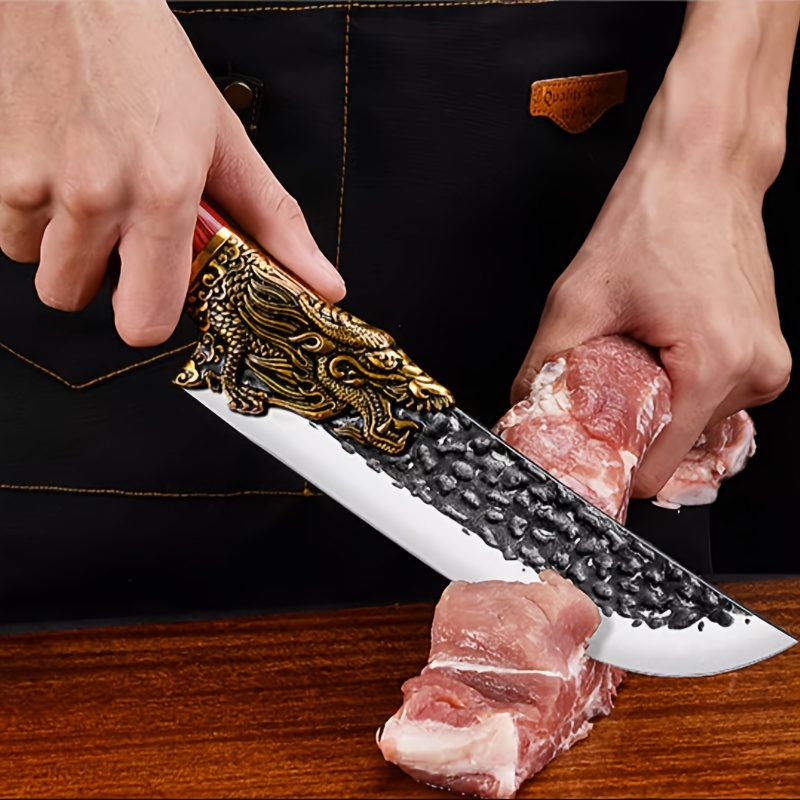 Conjunto de 3, faca de cozinha, faca de corte, faca de carne, acampamento ao ar livre, faca de corte forjada