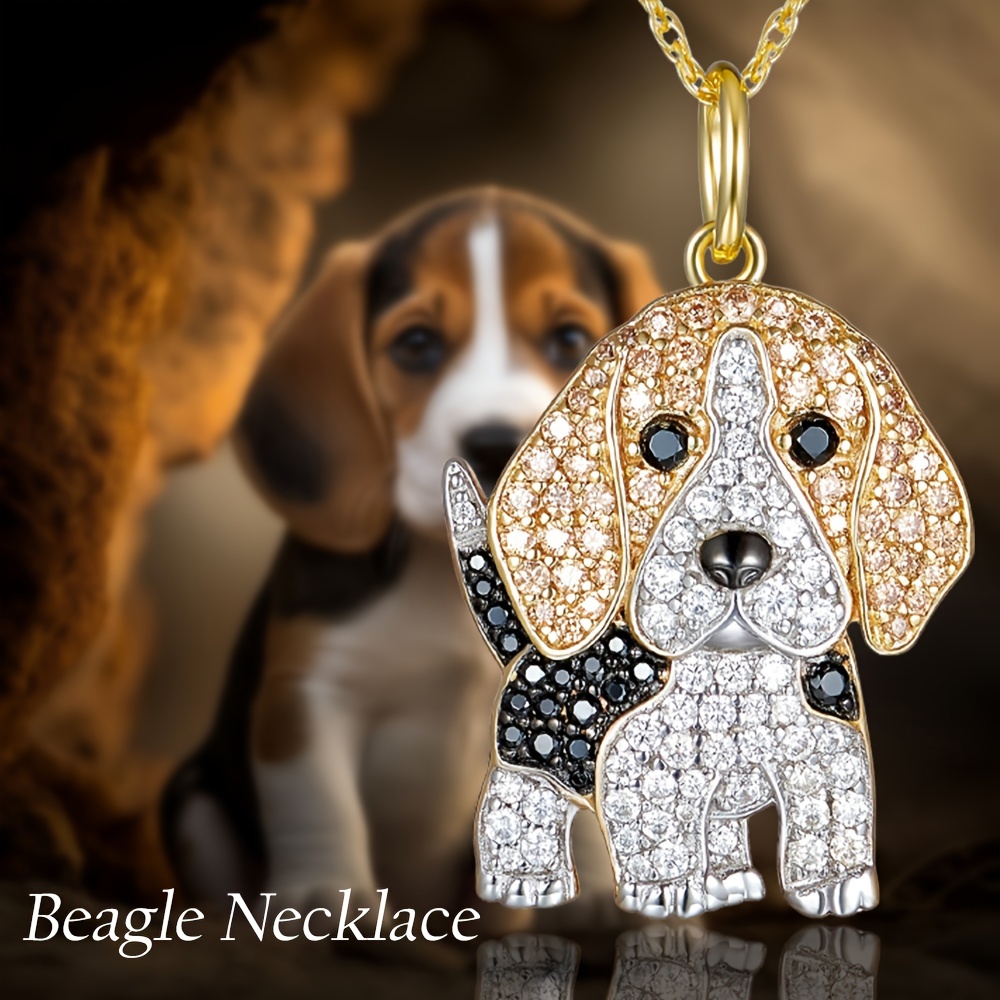 🎁 48% sleva na všechny produkty !🐶 Roztomilý bígl třpytivý náhrdelník s přívěskem pro domácí mazlíčky 🌟