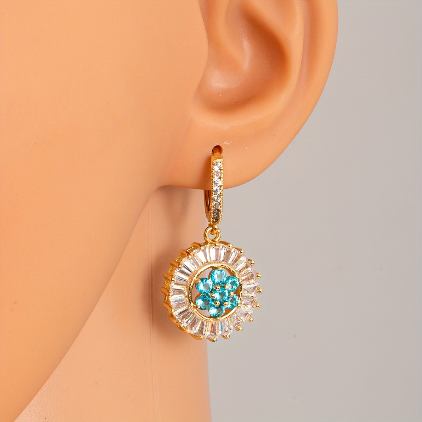 🎁 50% sleva na všechny produkty !💐14k bohémské náušnice kulaté květiny✨