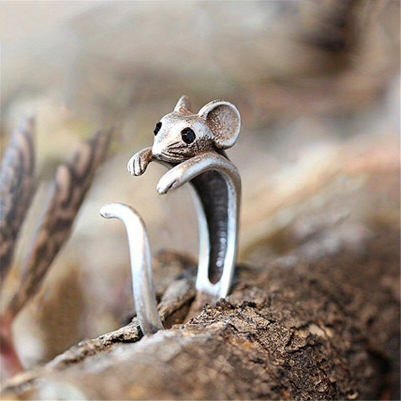 🎁 48% sleva na všechny produkty !🐭 Roztomilý prsten na myš postříbřený 💍