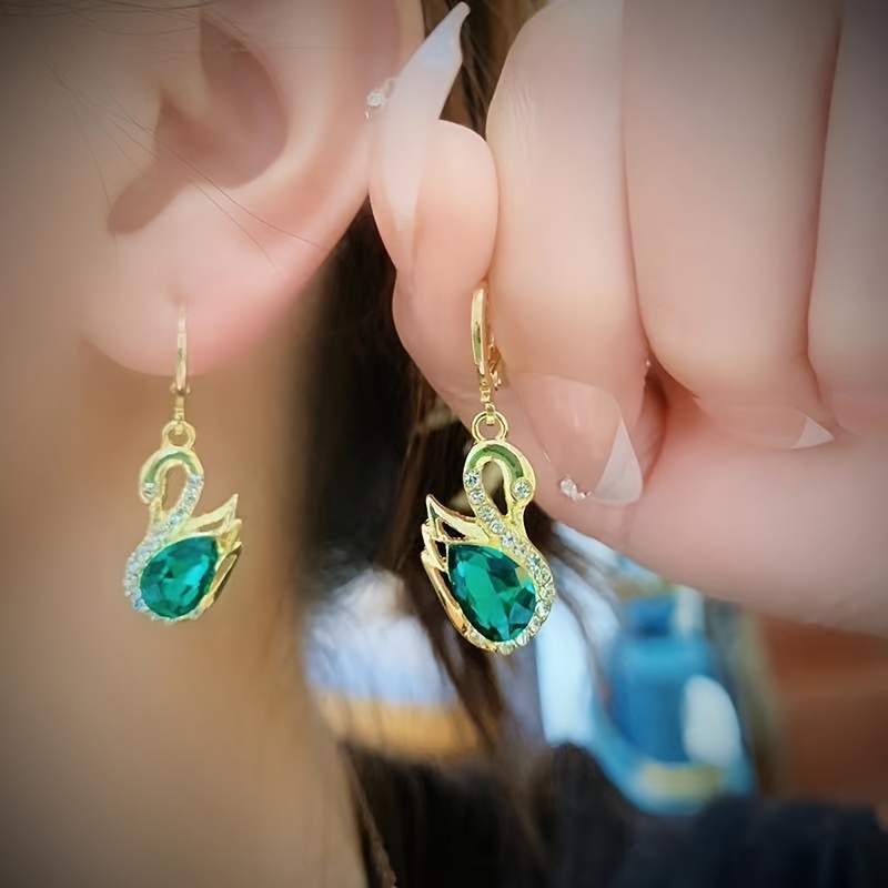 🎁 50% sleva na všechny produkty !✨18K Luxusní křišťálové náušnice labuť💎