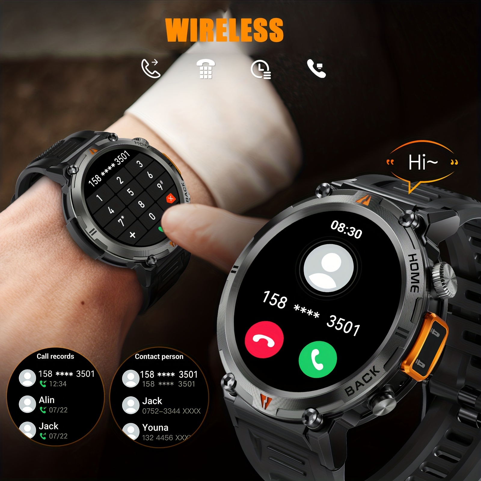 Orologio intelligente sportivo da uomo JELLOO