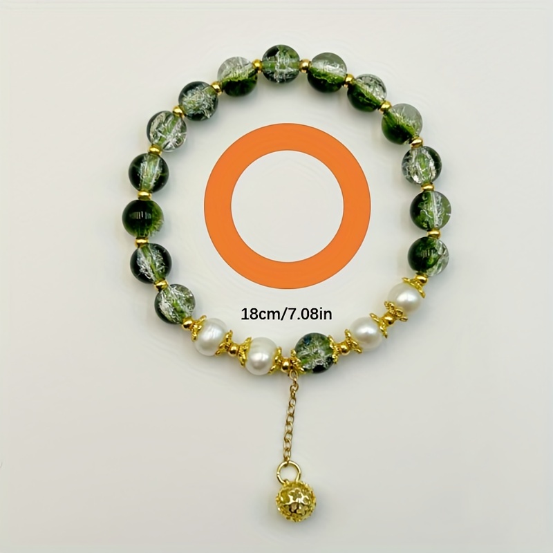 🎁 50% sleva na všechny produkty !💎Přírodní perla a vintage styl Green Phantom Quartz náramek✨