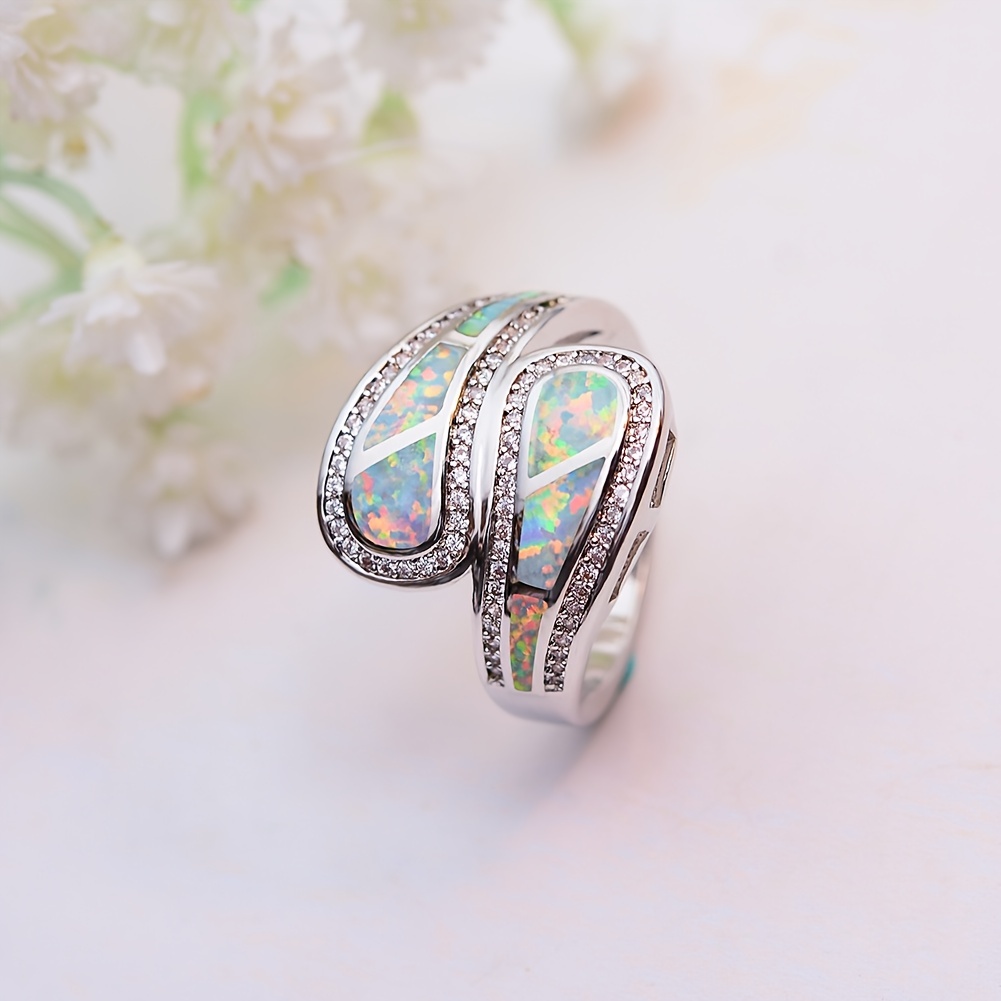 🎁 50% sleva na všechny produkty !💍Dámský bílý opálový prsten Boho Vintage✨