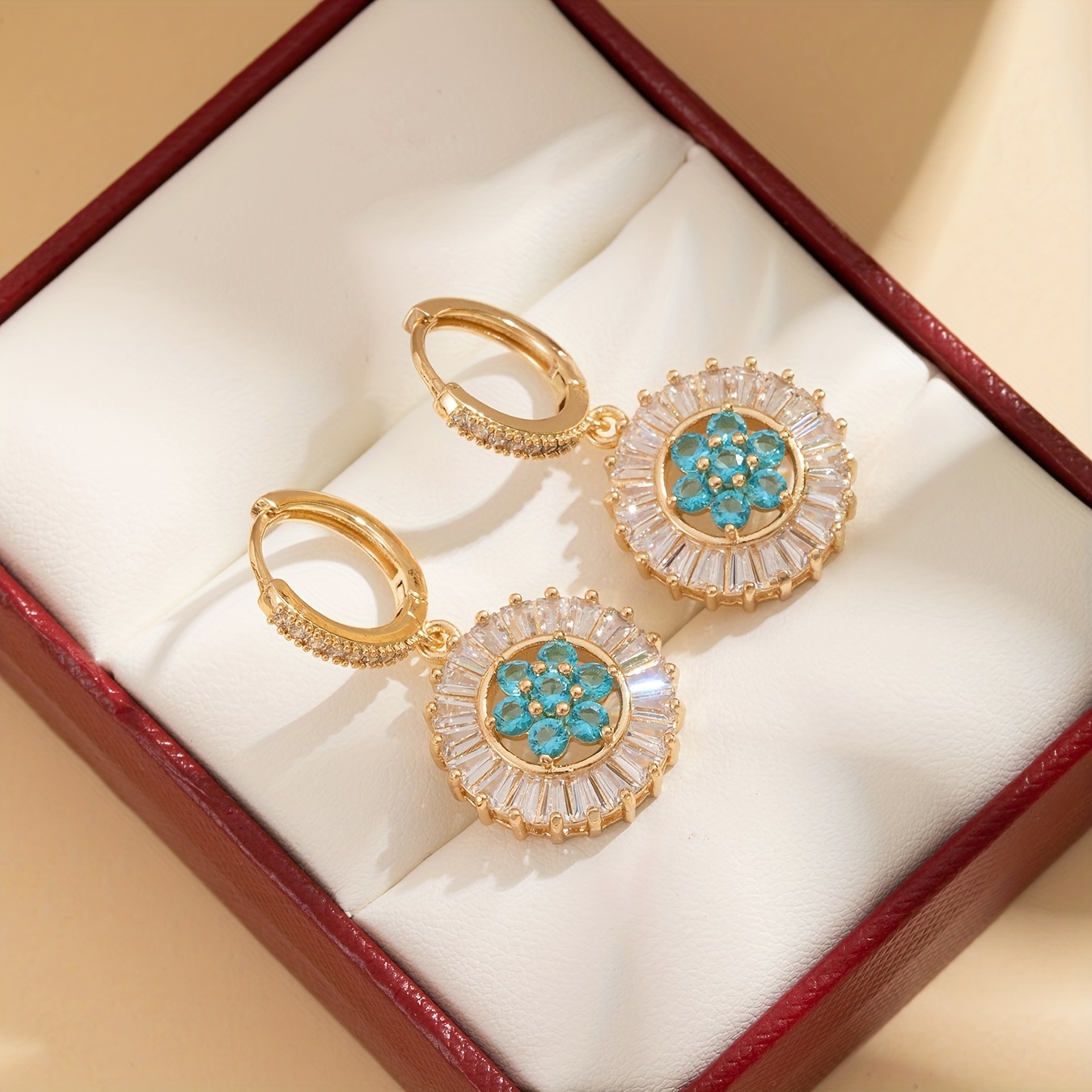 🎁 50% sleva na všechny produkty !💐14k bohémské náušnice kulaté květiny✨