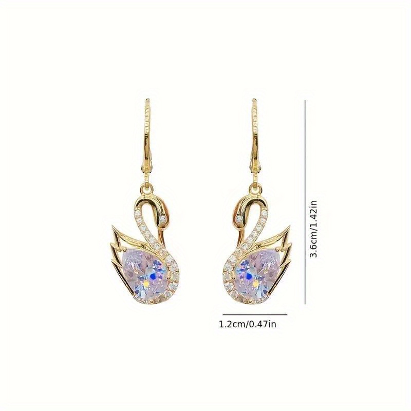 🎁 50% sleva na všechny produkty !✨18K Luxusní křišťálové náušnice labuť💎