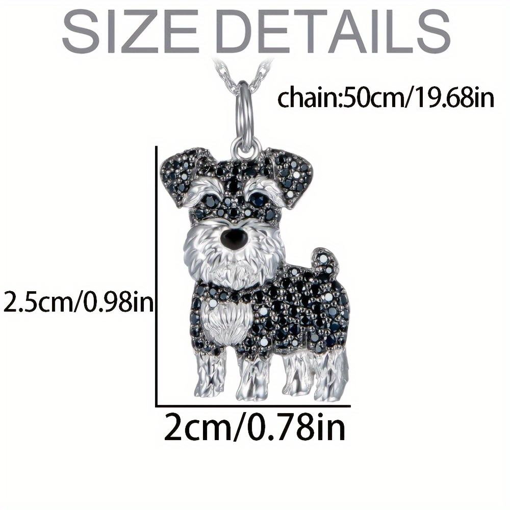 🎁 48% sleva na všechny produkty ! 🐾 Roztomilý knírač černý a bílý štrasový náhrdelník s přívěskem ✨