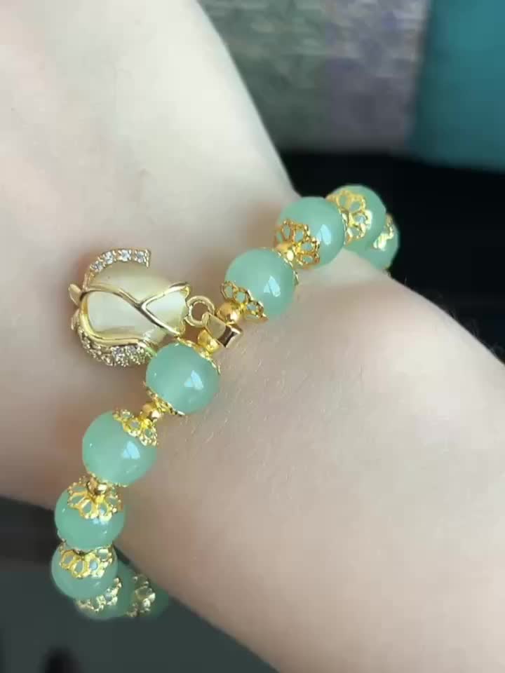 🎁 50% sleva na všechny produkty !✨Nádherný zelený nefritový náramek💎