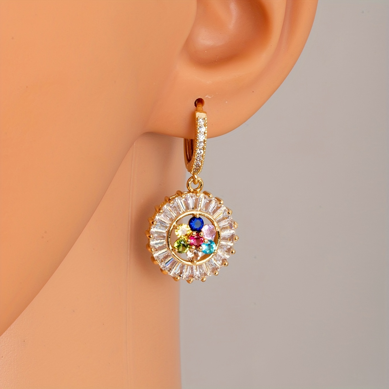 🎁 50% sleva na všechny produkty !💐14k bohémské náušnice kulaté květiny✨