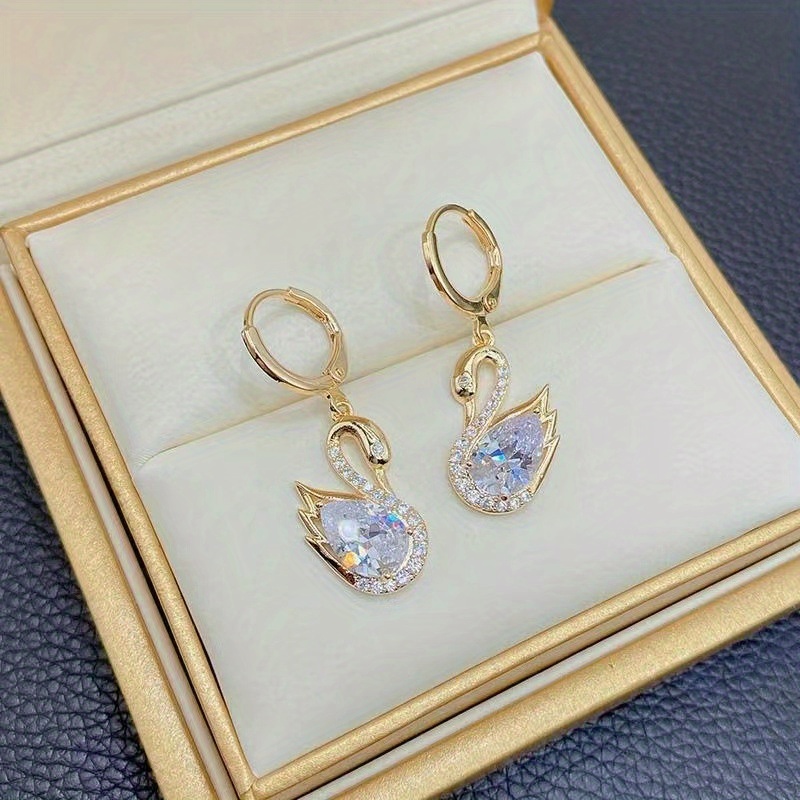 🎁 50% sleva na všechny produkty !✨18K Luxusní křišťálové náušnice labuť💎