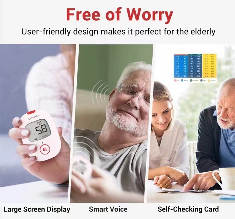 Hlasový glukometr Sinocare Safe AQ Voice, vysoce přesný glukometr