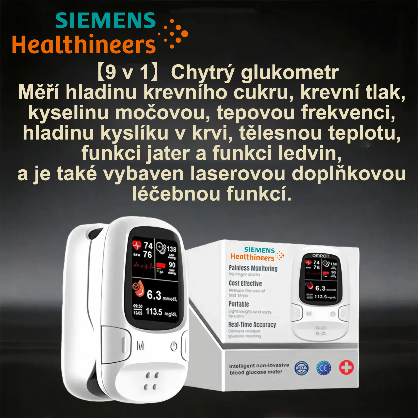 🔥Siemens Healthineers představuje novou generaci neinvazivního chytrého glukometru 🔥Vyrobeno v USA🔥