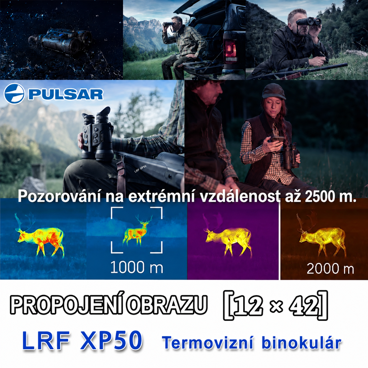 Klasický termovizní dalekohled Pulsar-LRF XP50 – precizní detekce Lynred a extrémní dosah detekce