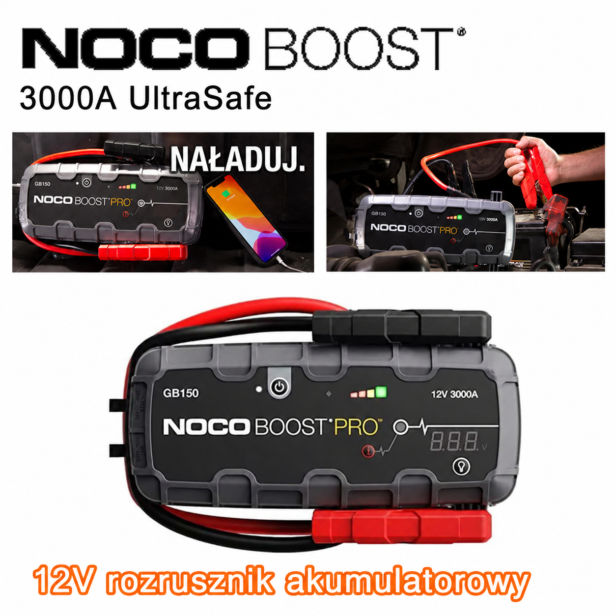 Řada startovacích zdrojů NOCO Boost – GB50 | GB70 | GB150
