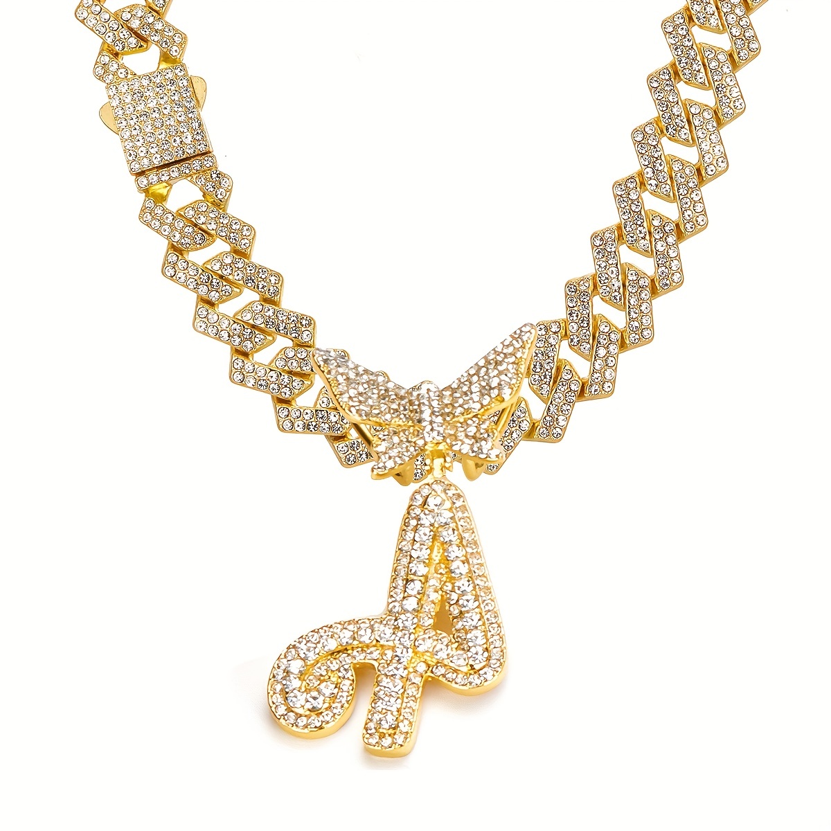 🎁 50% sleva na všechny produkty ! 🦋Dámské šperky Initial Butterfly Pendant Ice Crystal Náhrdelník💎