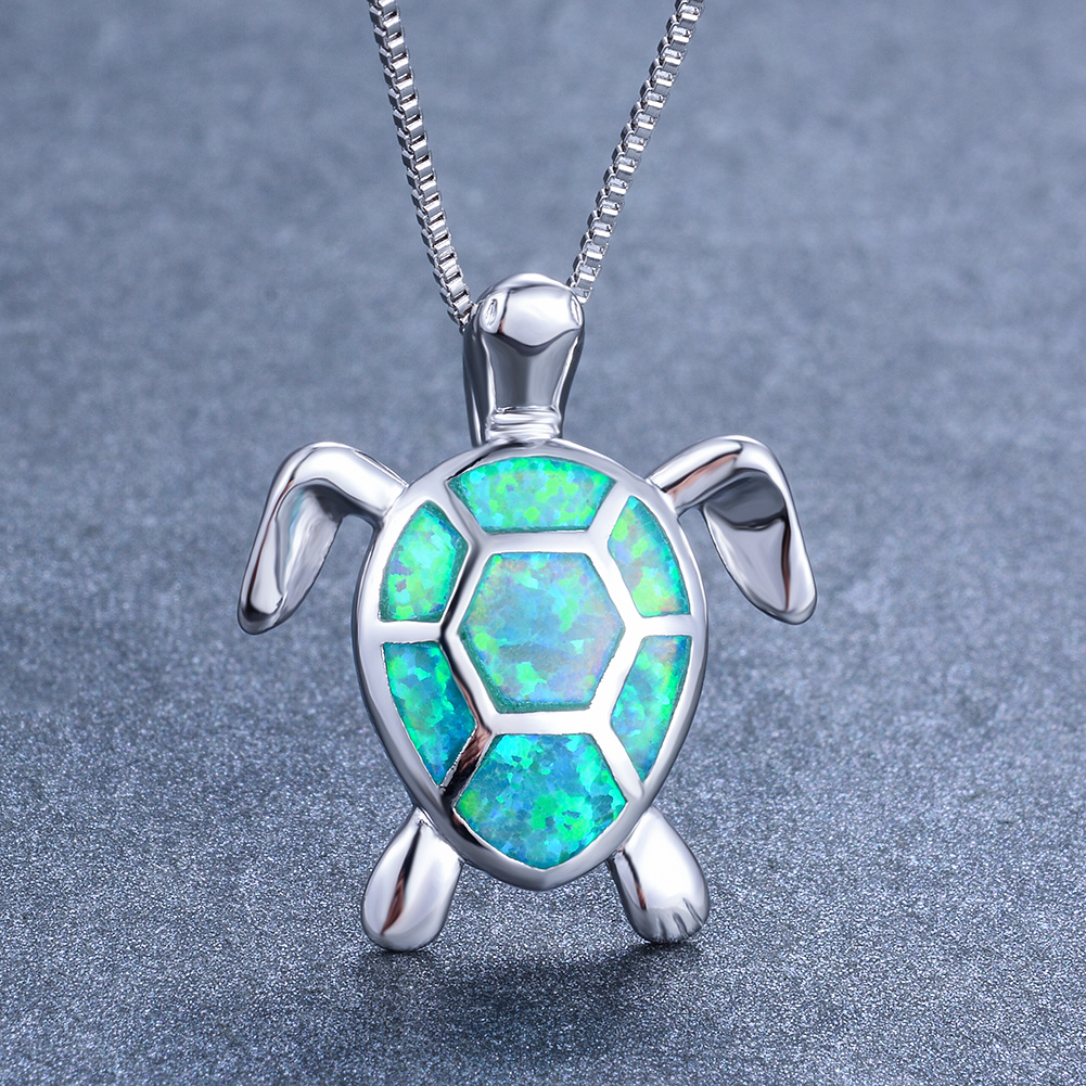 🎁 50% sleva na všechny produkty !Dámský řetízek z velkého želvy Bohemian Fire Opal