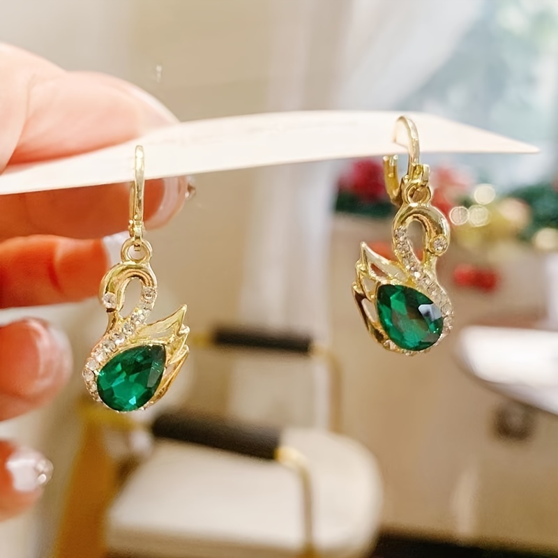 🎁 50% sleva na všechny produkty !✨18K Luxusní křišťálové náušnice labuť💎