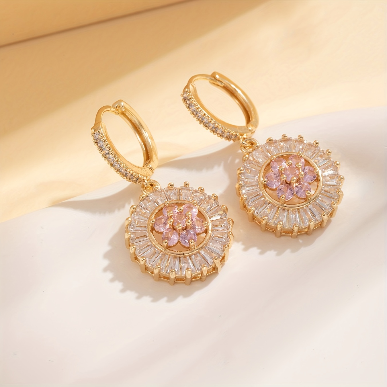 🎁 50% sleva na všechny produkty !💐14k bohémské náušnice kulaté květiny✨