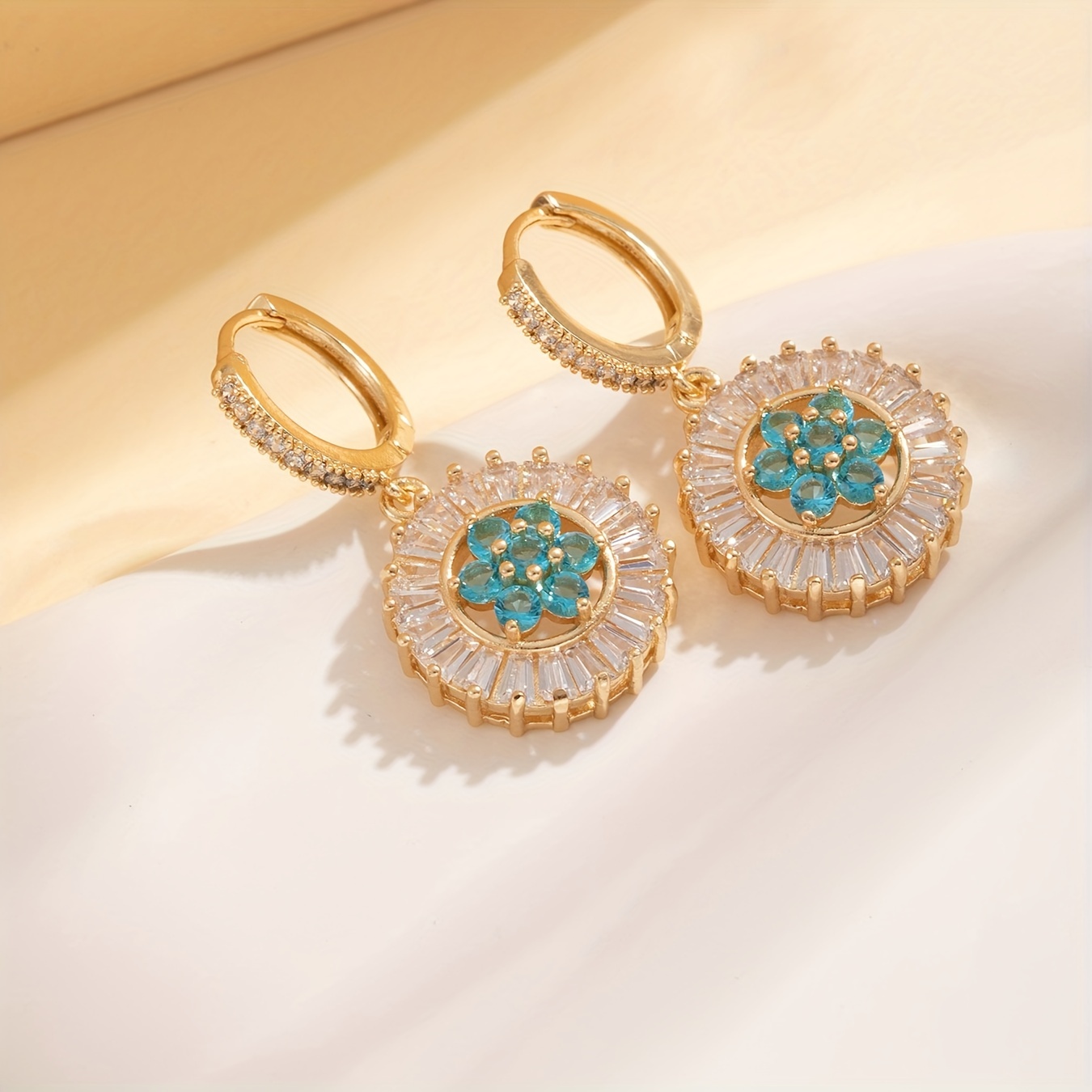 🎁 50% sleva na všechny produkty !💐14k bohémské náušnice kulaté květiny✨