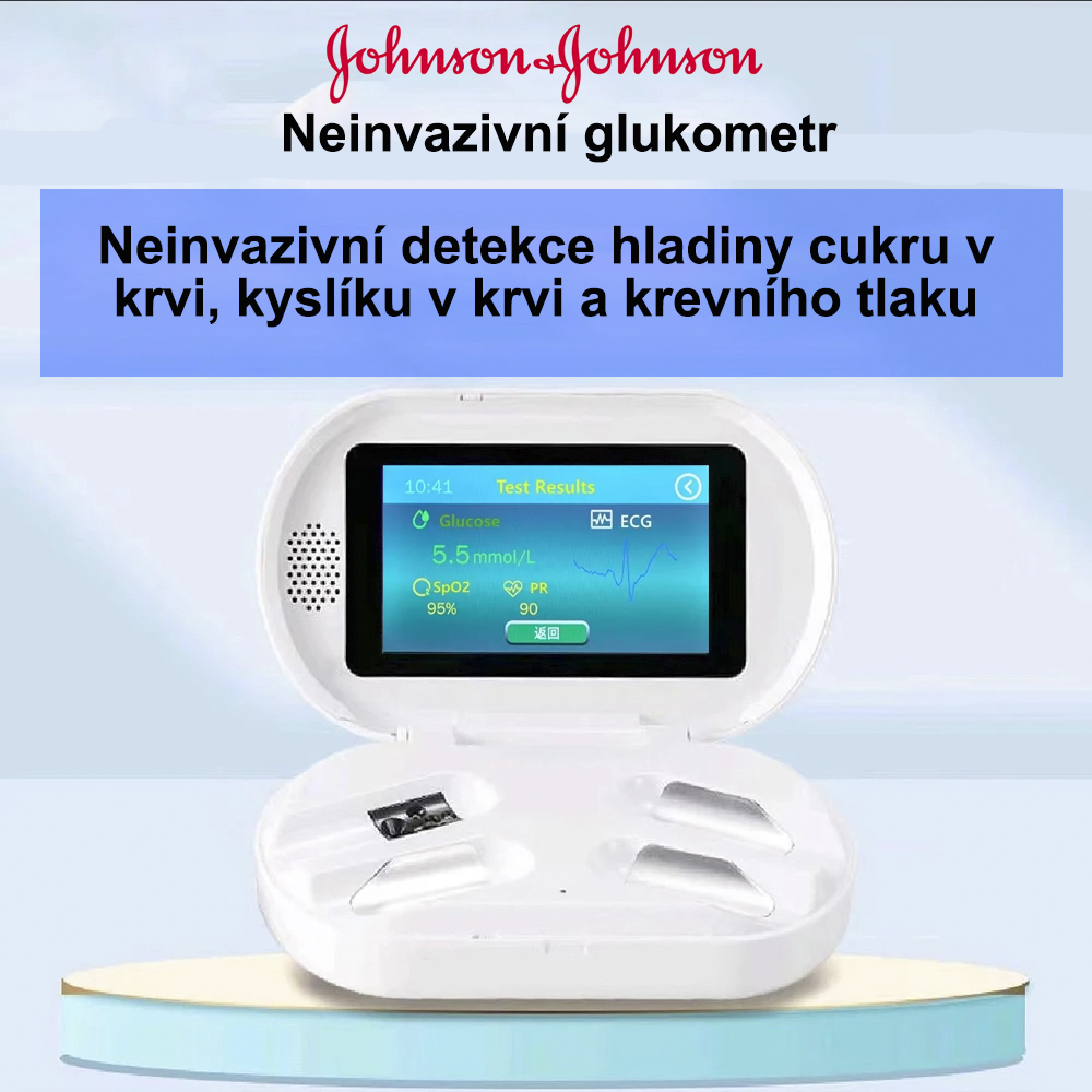 Nový typ neinvazivního glukometru společnosti Johnson & Johnson, který měří hladinu cukru v krvi včas bez nutnosti propichování prstů
