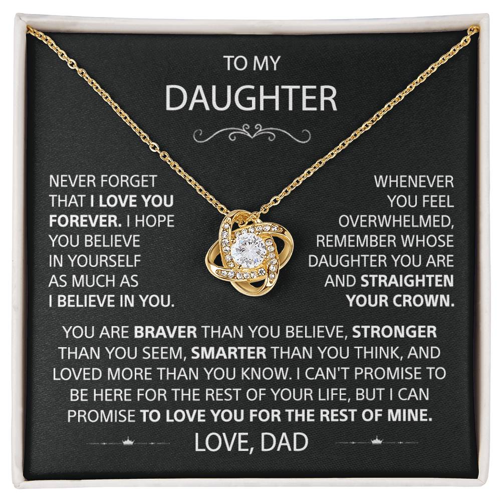 To My Daughter - Love Knot Necklace