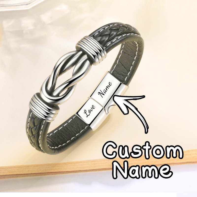 Forever Linked Together Braided Leather Bracelet - To My Love