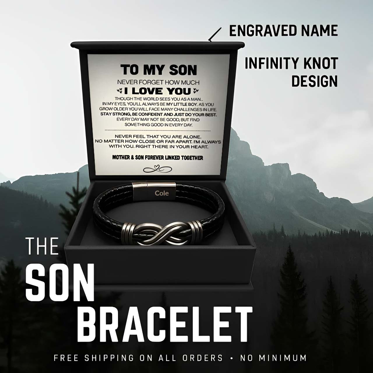 Forever Linked Together Braided Leather Bracelet - To My Love