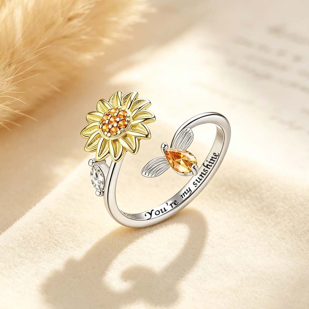 You're My Sunshine Sunflower Fidget Ring