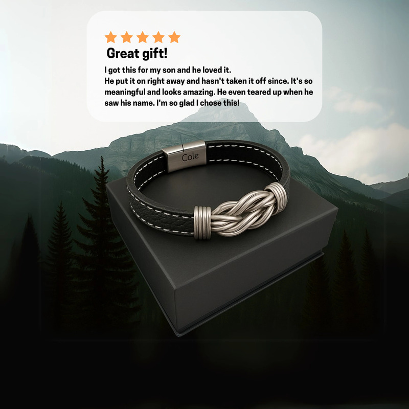 Forever Linked Together Braided Leather Bracelet - To My Love