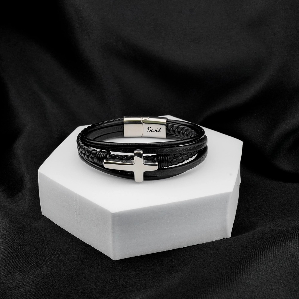 Grandson's Eternal Guardian Faith Bracelet Custom