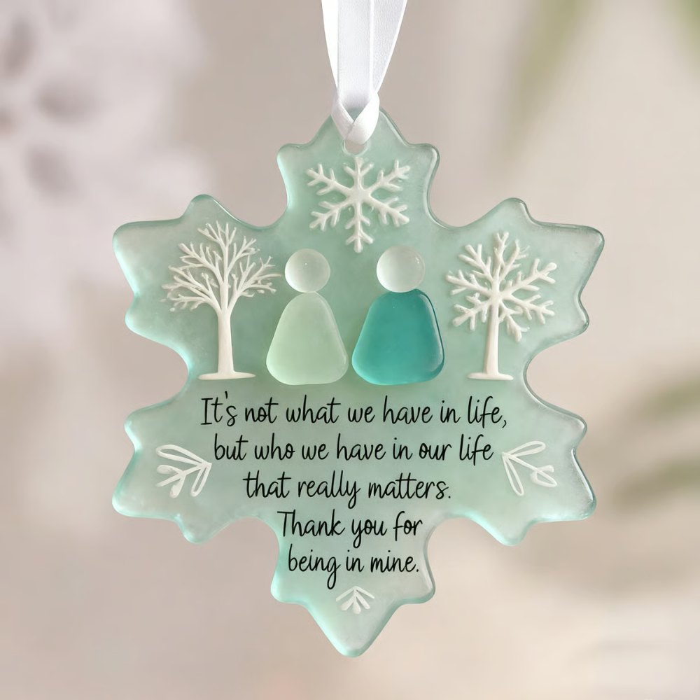 Snowflake Shaped Sea Glass Friendship Decor Shaped by Nature & Crafted by Hand!
