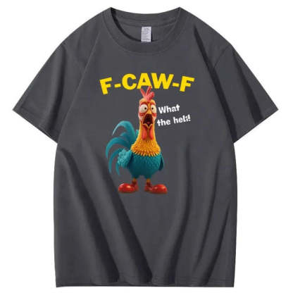 F-Caw-F What The Heli Crazy Chicken Pattern T-Shirt