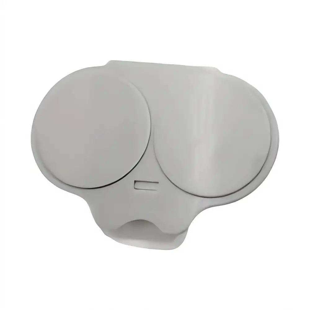 A light gray plastic replacement cover or cap with two circular domed sections and a small rectangular slot, shown on a plain white background.