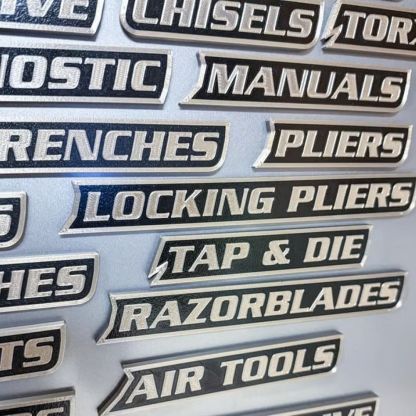 Premium Magnetic Toolbox Labels for Tool Organization - 12 Pack of High Quality 3D Printed Magnets