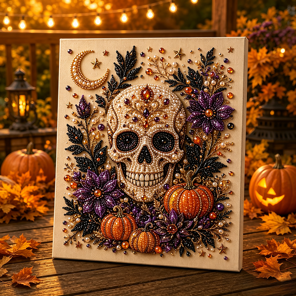 Halloween Pearl Art DIY Kit – Turn Tiny Pearls into Spooky-Cute Magic