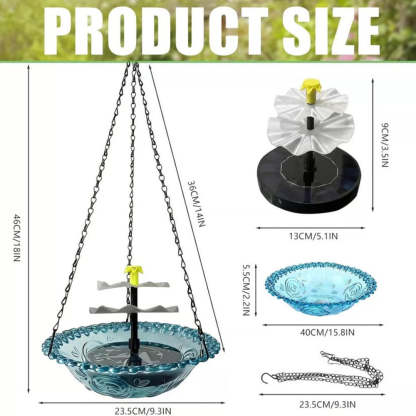 Solar Cascade Hanging Bird Bath Fountain