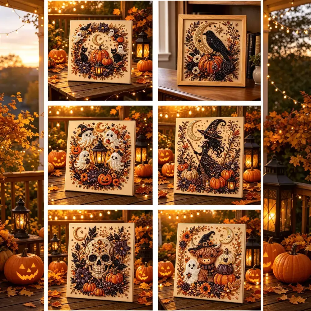 Halloween Pearl Art DIY Kit – Turn Tiny Pearls into Spooky-Cute Magic