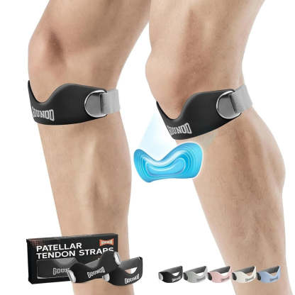 Patellar Support Strap For Knee Pain and Tendonitis (2 Straps Included)