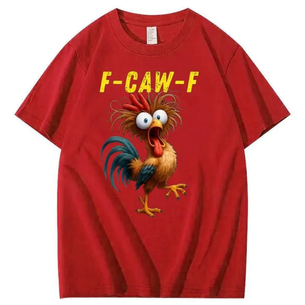 F-Caw-F Crazy Chicken Pattern T-Shirt