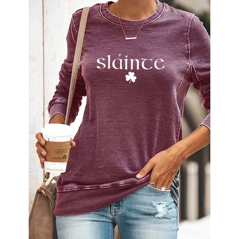 Women's Slainte St. Patrick's Day Print Sweatshirt