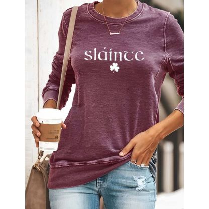 Women's Slainte St. Patrick's Day Print Sweatshirt