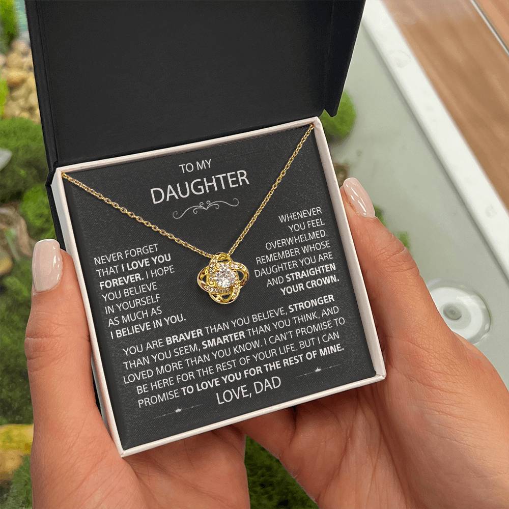To My Daughter - Love Knot Necklace - Card148