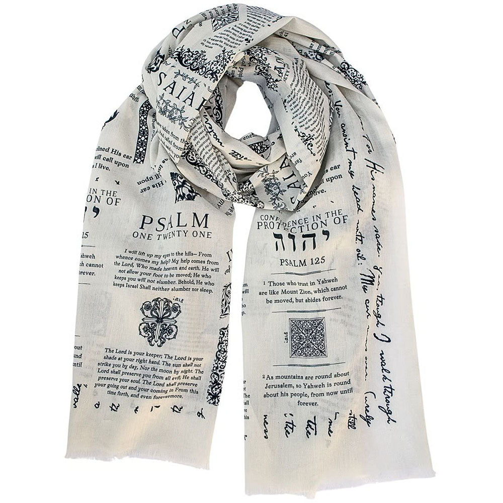 Handcrafted Christian Prayer Shawl - Protection Bible Verse Scarf, Yeshua Scripture Wrap
