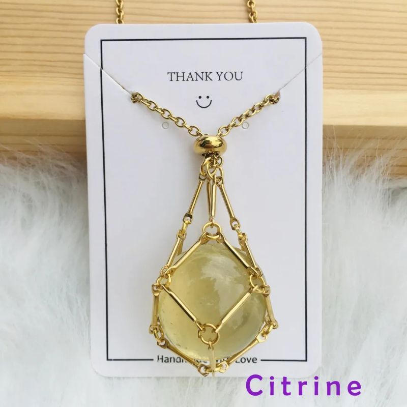 Crystal Stone Holder Necklace
