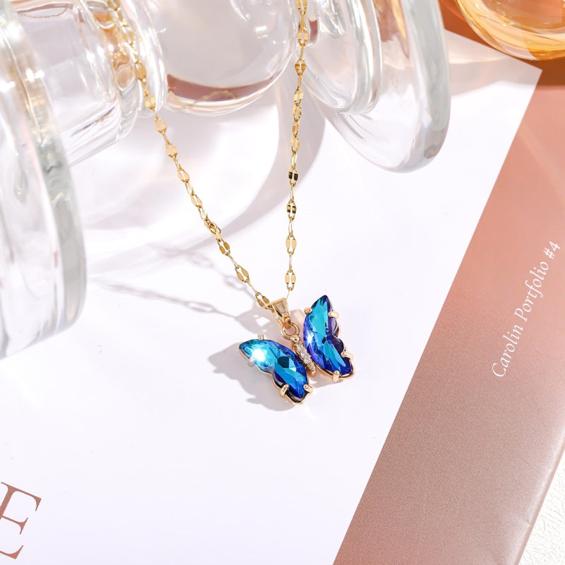 Crystal Butterfly Necklace 🦋